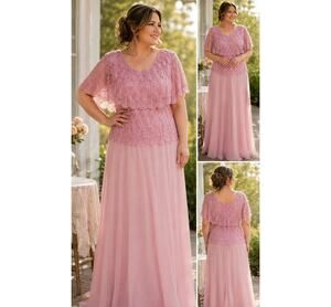 Vtg 70s Pink Lace Overlay Dress ILGWU Union Slip Formal Romantic Chiffon Overlay